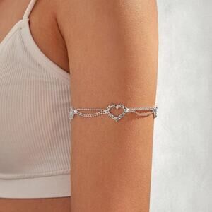 Silver Crystal Heart Arm Bracelet